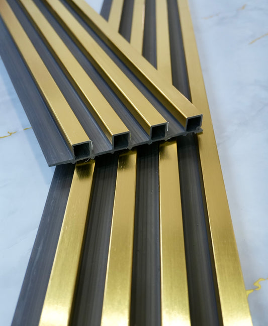 Panel WPC 04-29 - bicolor negro y dorado
