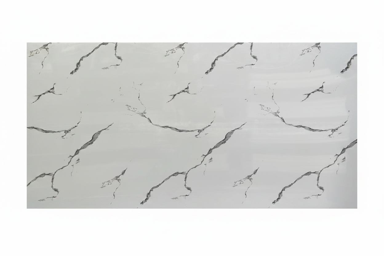 Lámina UV-19 foto de producto - mármol blanco vetas negras