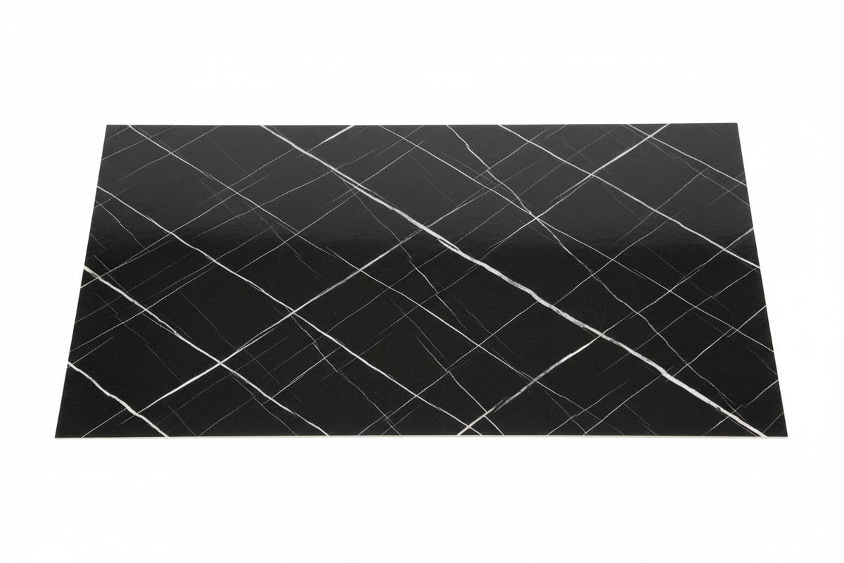 Lámina UV-23 foto de producto - mármol negro vetas blancas