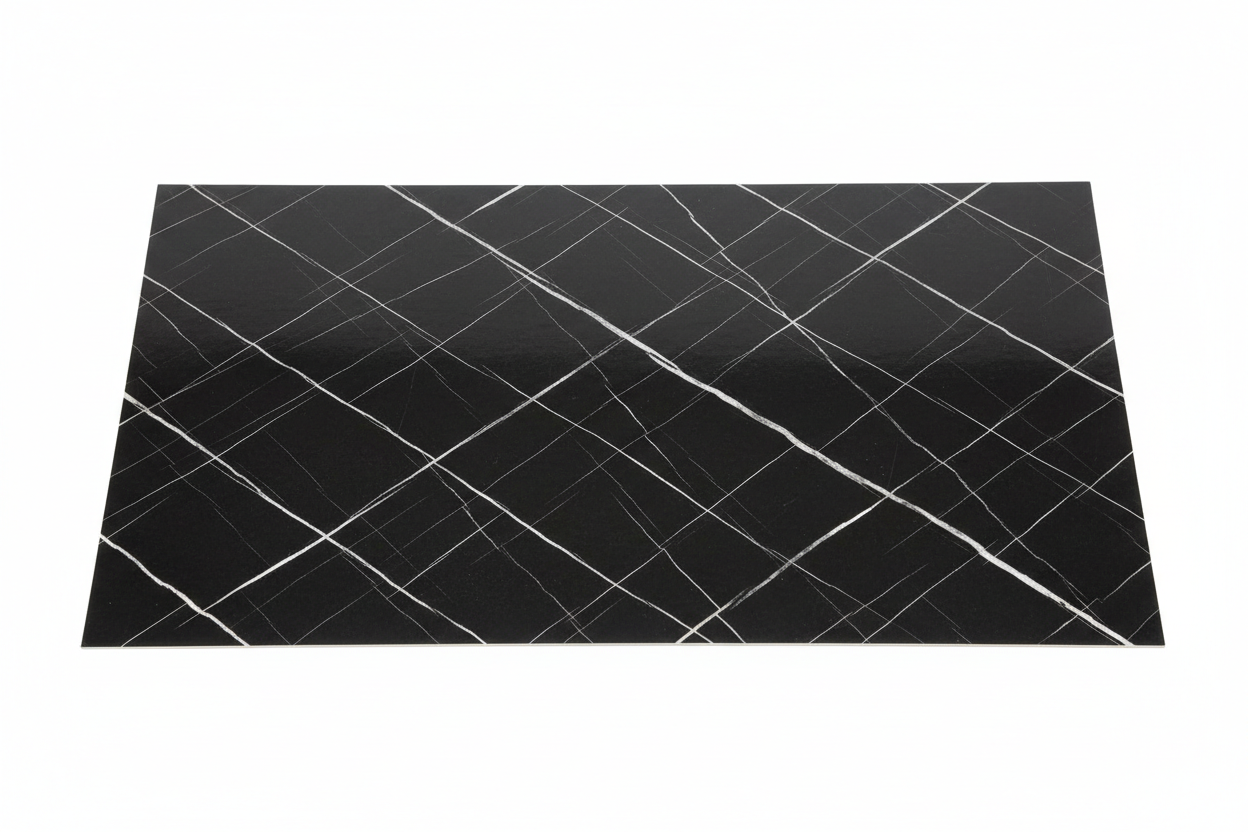 Lámina UV-23 foto de producto - mármol negro vetas blancas
