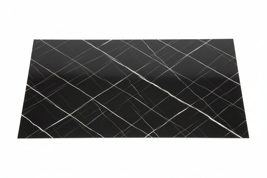 Lámina UV-23 foto de producto - mármol negro vetas blancas
